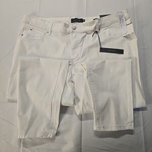 Tahari Mid Rise Skinny Pants Women's Plus Size 20w White Ankle Length Casual